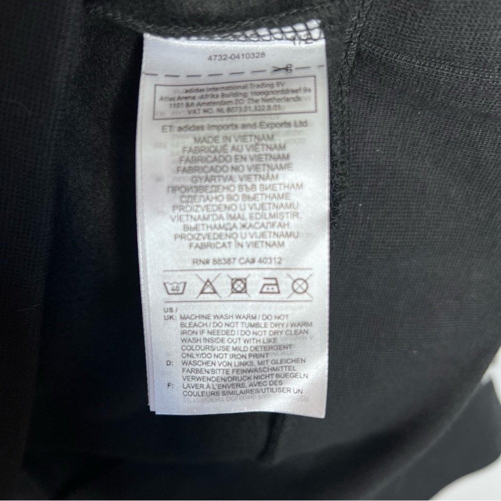 Adidas E 3S Crew FL Round-neck Sweater Unisex Black/White DQ3084 Size Large - Picture 14 of 15